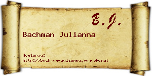 Bachman Julianna névjegykártya